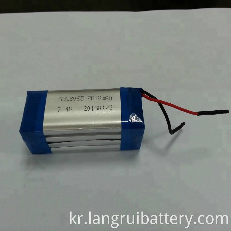 OEM 충전식 Li-Polymer 배터리 팩 7.4V 1800mAh